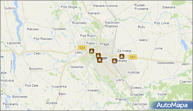 mapa Rypin, Rypin na mapie Targeo