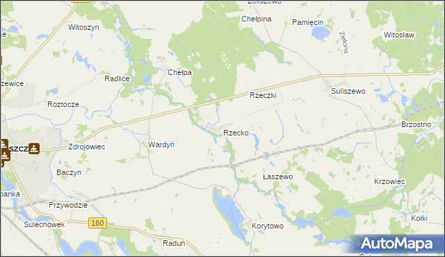 mapa Rzecko, Rzecko na mapie Targeo