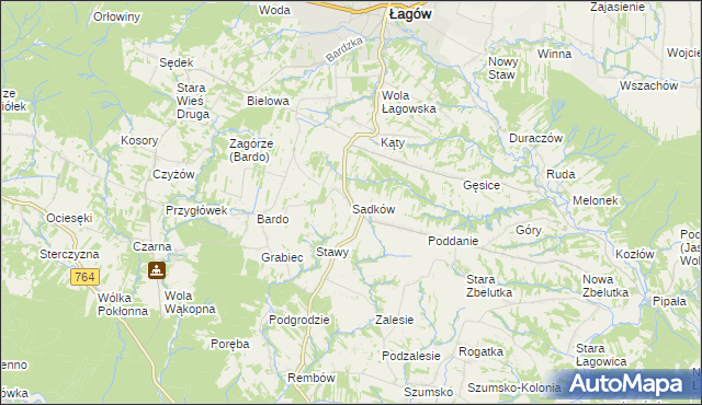 mapa Sadków gmina Łagów, Sadków gmina Łagów na mapie Targeo