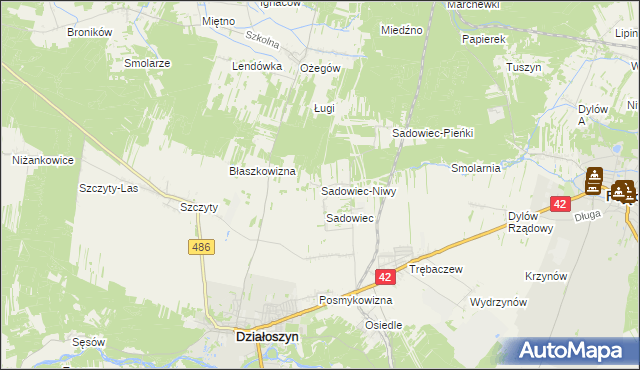 mapa Sadowiec-Niwy, Sadowiec-Niwy na mapie Targeo