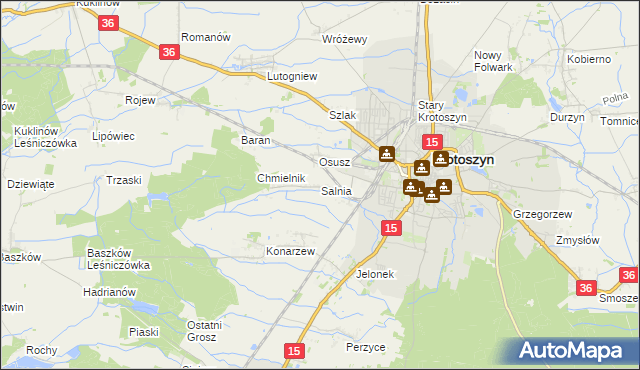 mapa Salnia, Salnia na mapie Targeo