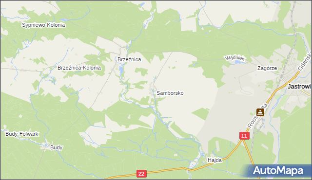 mapa Samborsko, Samborsko na mapie Targeo