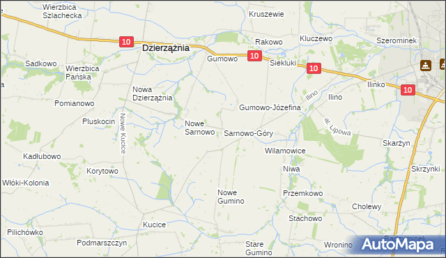 mapa Sarnowo-Góry, Sarnowo-Góry na mapie Targeo