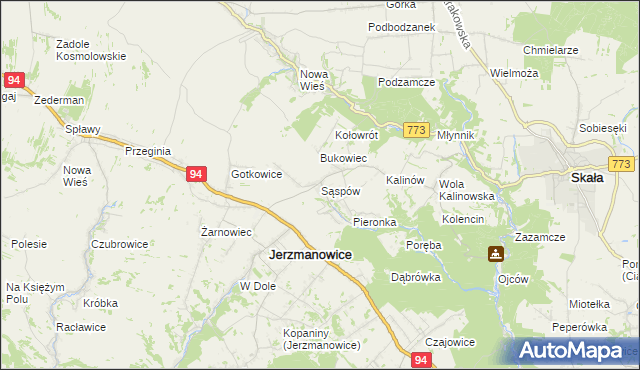 mapa Sąspów, Sąspów na mapie Targeo