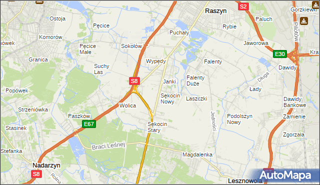 mapa Sękocin Nowy, Sękocin Nowy na mapie Targeo