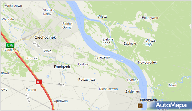 mapa Siarzewo, Siarzewo na mapie Targeo