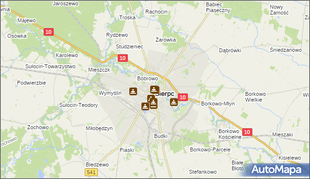 mapa Sierpc, Sierpc na mapie Targeo