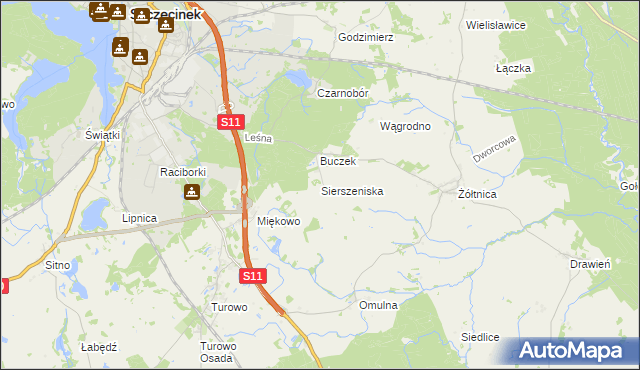 mapa Sierszeniska, Sierszeniska na mapie Targeo