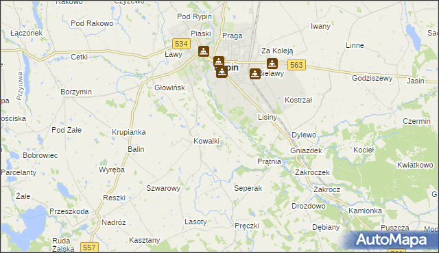 mapa Sikory gmina Rypin, Sikory gmina Rypin na mapie Targeo