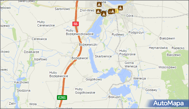 mapa Skarbienice, Skarbienice na mapie Targeo