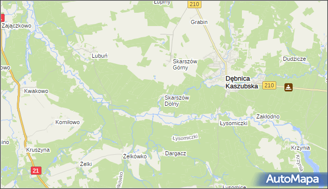 mapa Skarszów Dolny, Skarszów Dolny na mapie Targeo