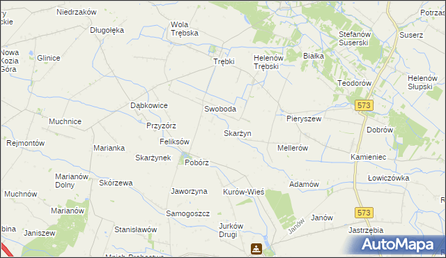 mapa Skarżyn gmina Oporów, Skarżyn gmina Oporów na mapie Targeo