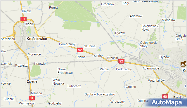 mapa Skłóty, Skłóty na mapie Targeo