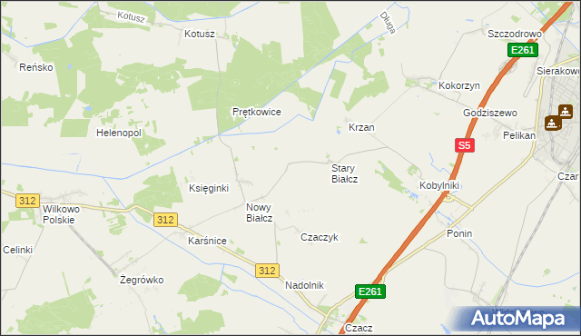 mapa Skoraczewo gmina Śmigiel, Skoraczewo gmina Śmigiel na mapie Targeo