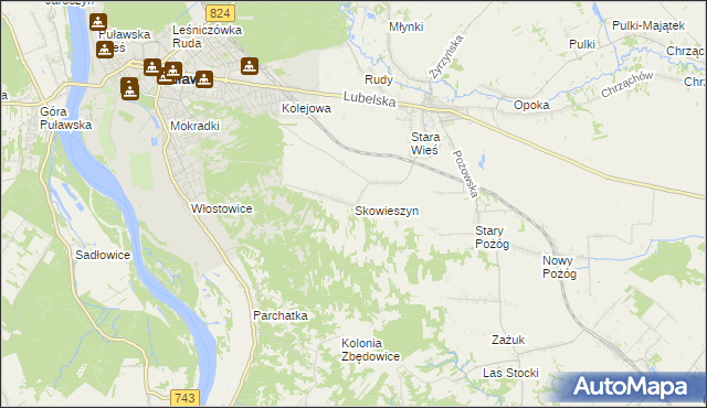 mapa Skowieszyn, Skowieszyn na mapie Targeo