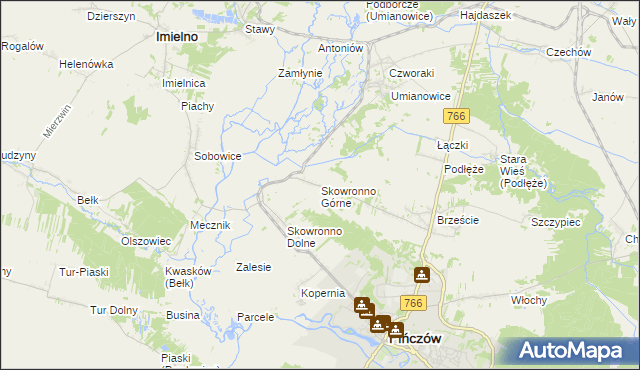 mapa Skowronno Górne, Skowronno Górne na mapie Targeo