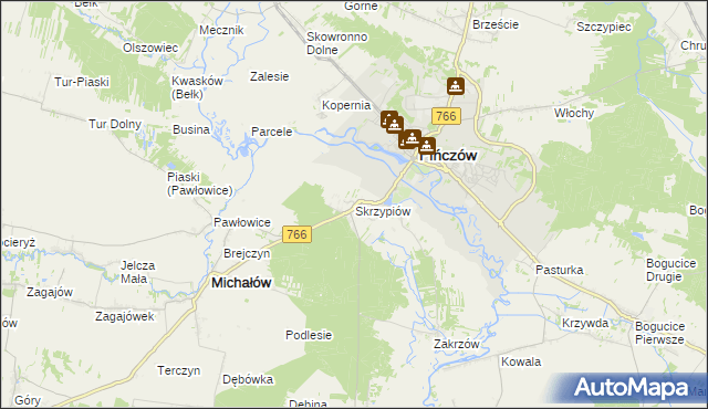 mapa Skrzypiów, Skrzypiów na mapie Targeo