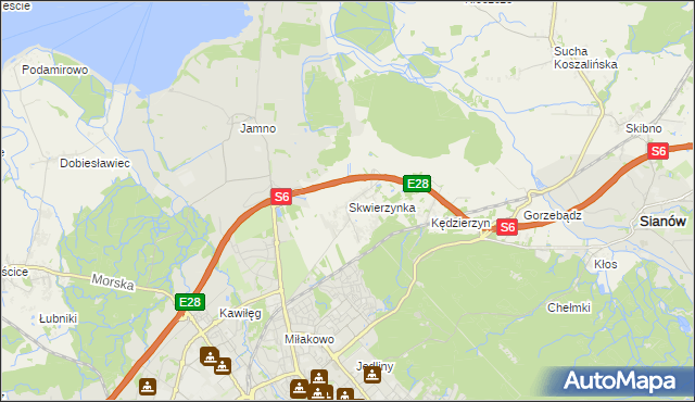 mapa Skwierzynka, Skwierzynka na mapie Targeo