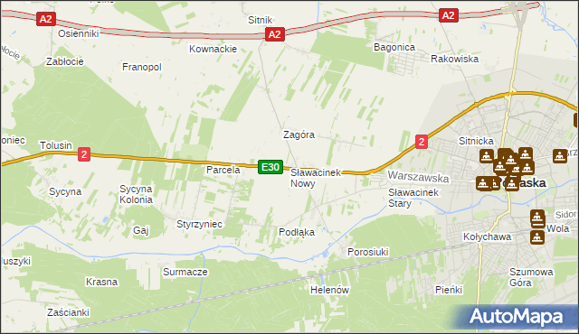 mapa Sławacinek Nowy, Sławacinek Nowy na mapie Targeo