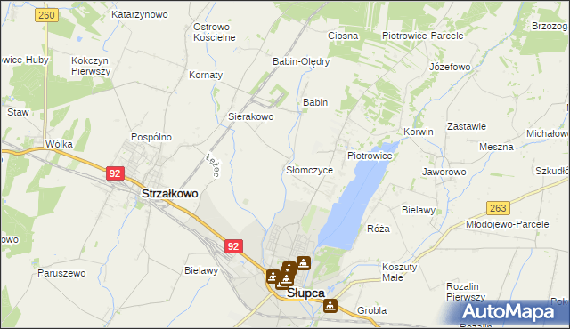 mapa Słomczyce, Słomczyce na mapie Targeo