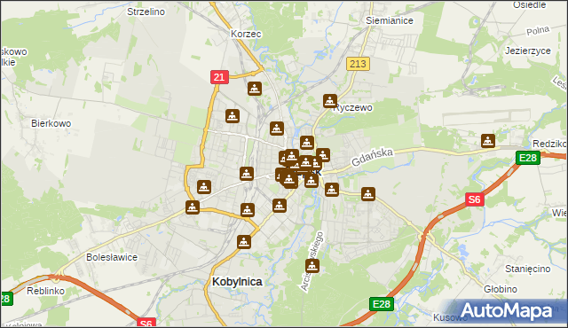 mapa Słupska, Słupsk na mapie Targeo