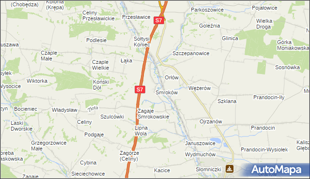 mapa Smroków, Smroków na mapie Targeo