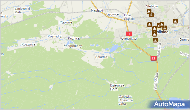 mapa Solarnia gmina Pawonków, Solarnia gmina Pawonków na mapie Targeo