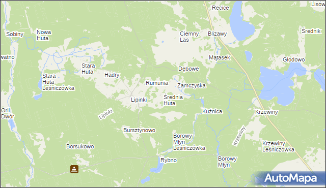 mapa Średnia Huta, Średnia Huta na mapie Targeo