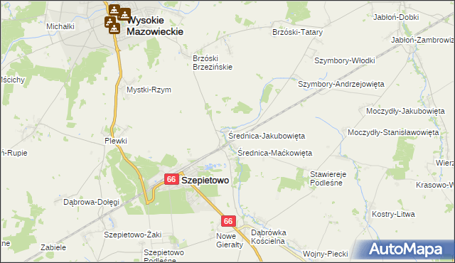 mapa Średnica-Jakubowięta, Średnica-Jakubowięta na mapie Targeo