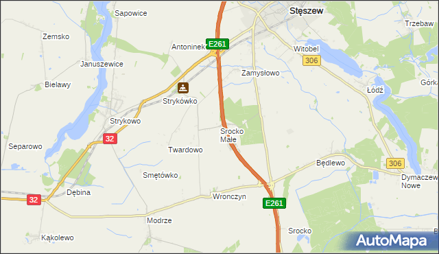 mapa Srocko Małe, Srocko Małe na mapie Targeo