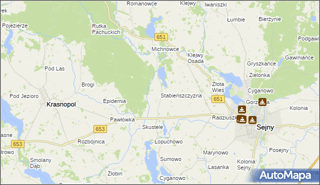 mapa Stabieńszczyzna, Stabieńszczyzna na mapie Targeo