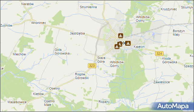 mapa Stara Góra gmina Góra, Stara Góra gmina Góra na mapie Targeo