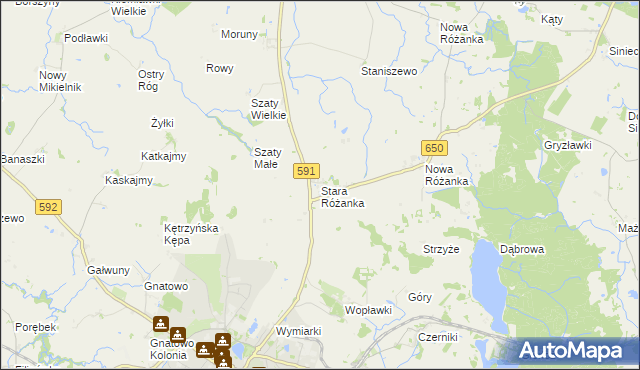 mapa Stara Różanka, Stara Różanka na mapie Targeo