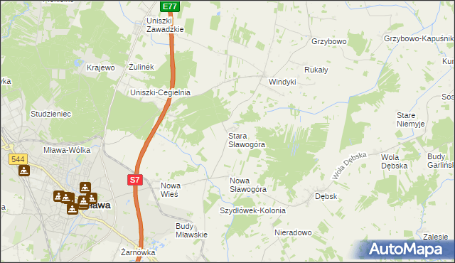 mapa Stara Sławogóra, Stara Sławogóra na mapie Targeo