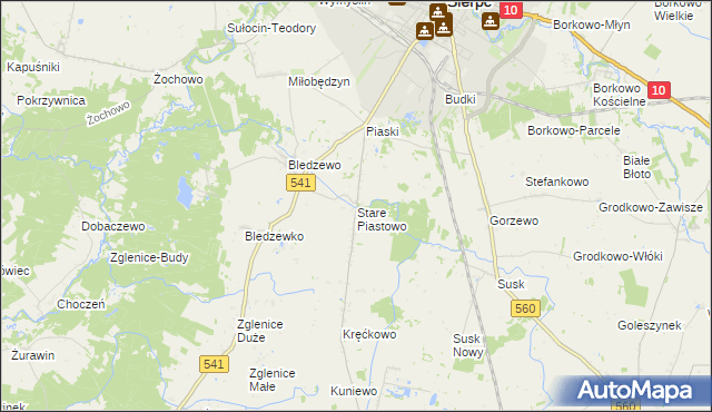 mapa Stare Piastowo, Stare Piastowo na mapie Targeo