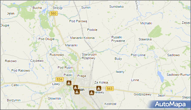 mapa Starorypin Prywatny, Starorypin Prywatny na mapie Targeo