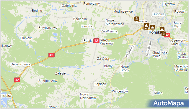 mapa Stary Kazanów, Stary Kazanów na mapie Targeo