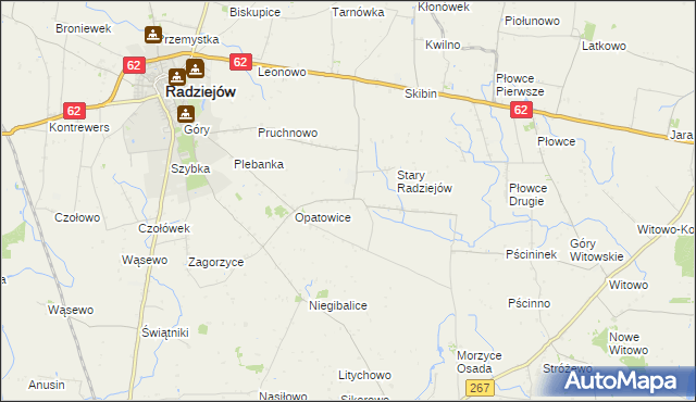 mapa Stary Radziejów Kolonia, Stary Radziejów Kolonia na mapie Targeo