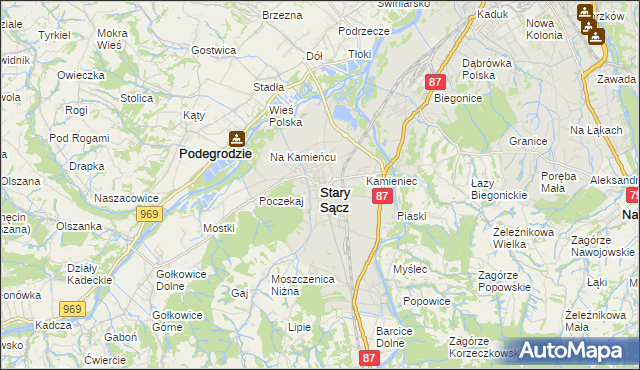 mapa Stary Sącz, Stary Sącz na mapie Targeo