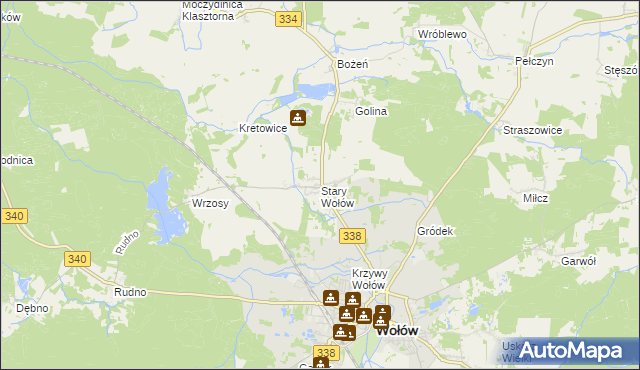 mapa Stary Wołów, Stary Wołów na mapie Targeo