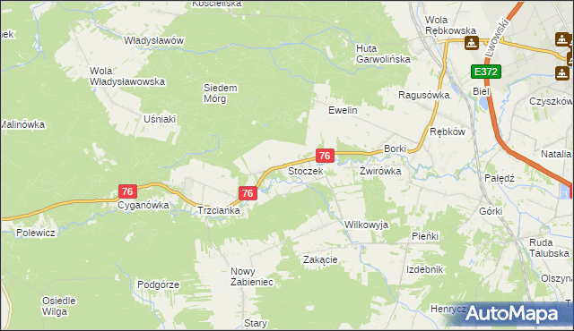 mapa Stoczek gmina Garwolin, Stoczek gmina Garwolin na mapie Targeo