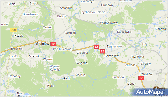 mapa Stoczki gmina Gielniów, Stoczki gmina Gielniów na mapie Targeo