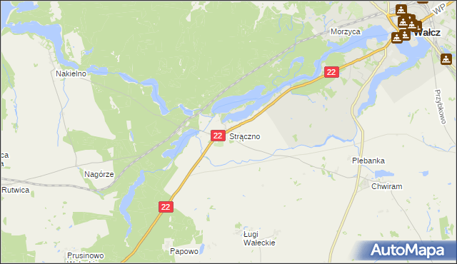 mapa Strączno, Strączno na mapie Targeo