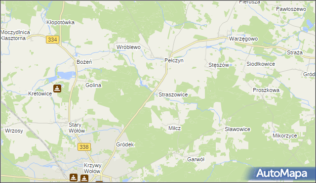 mapa Straszowice, Straszowice na mapie Targeo