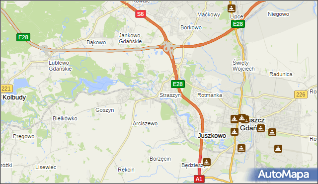 mapa Straszyn, Straszyn na mapie Targeo