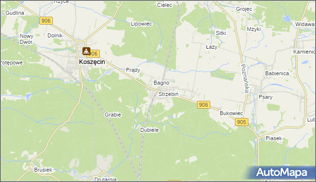mapa Strzebiń, Strzebiń na mapie Targeo