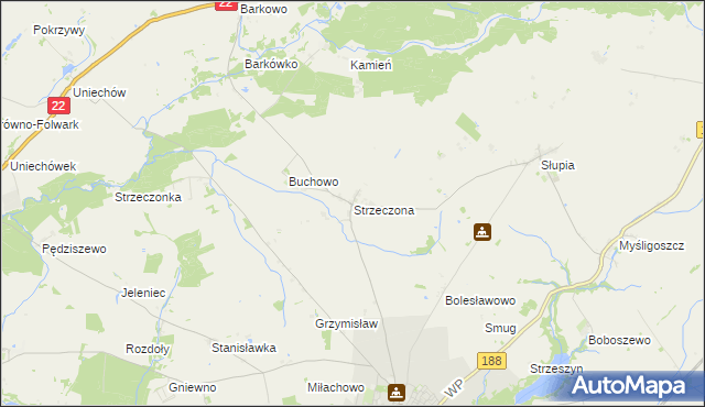 mapa Strzeczona, Strzeczona na mapie Targeo