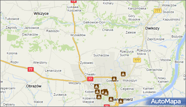 mapa Sucharzów, Sucharzów na mapie Targeo