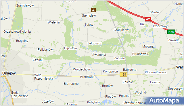 mapa Światonia, Światonia na mapie Targeo