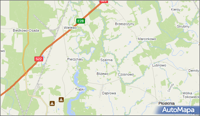mapa Szalmia, Szalmia na mapie Targeo